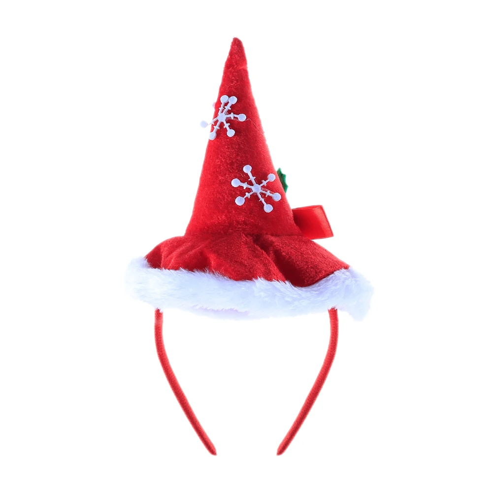 Christmas Headband Santa Claus Red Hat Decorative Headdress Girls Head Band Hair Accessories for Holiday Party Performance Props
