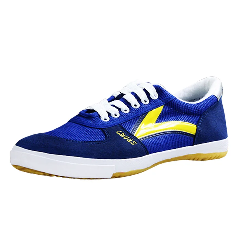 White-yellow Canvas Couple Retro Comprehensive Training Fitness Table Tennis Shoes
