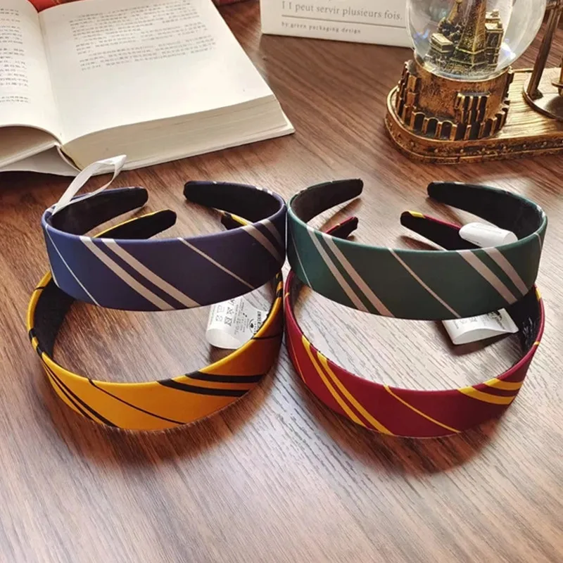 Wizard Magic Stripe School Slytherin Hair Rope Cosplay Head Wear Scrunchie Headband Hair Accessories Headwear Props Party
