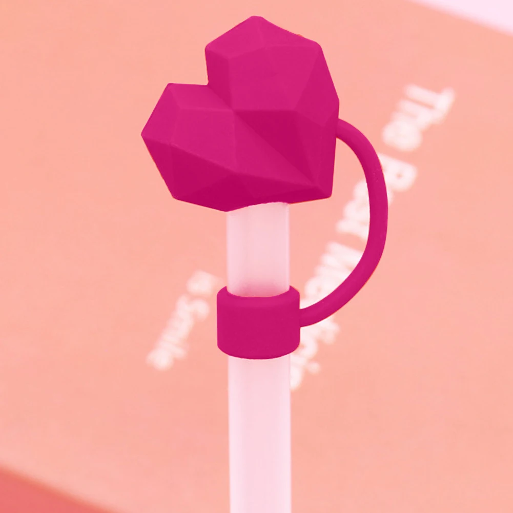 PVC 하트 다이아몬드 빨대 커버 10mm 귀여운 다이아몬드 빨대 캡 먼지 방지 다이아몬드 텀블러 빨대 마개 (스탠리 30&40온스 텀블러용)
