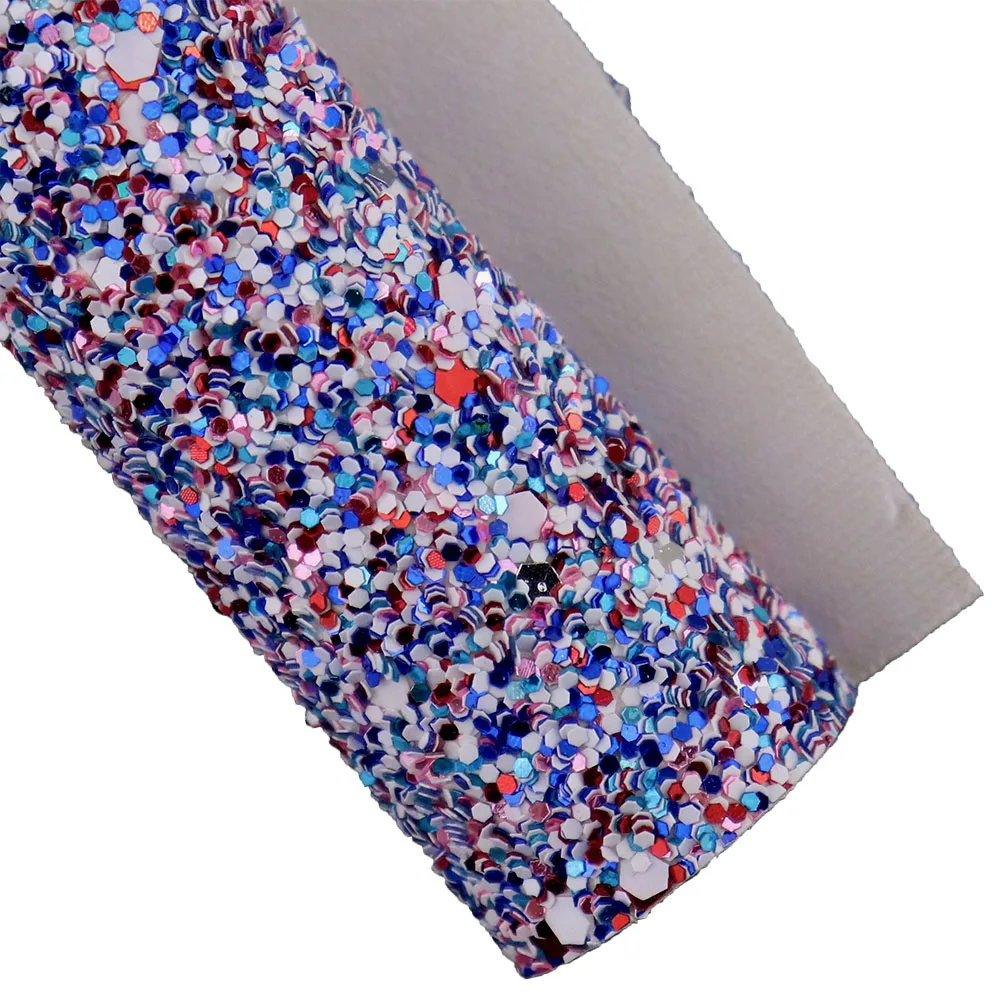 30X134cm Roll Mix Blue Red Orange Pink Chunky Glitter Fabric For Handbags Bows Earring Sawing DIY AY085