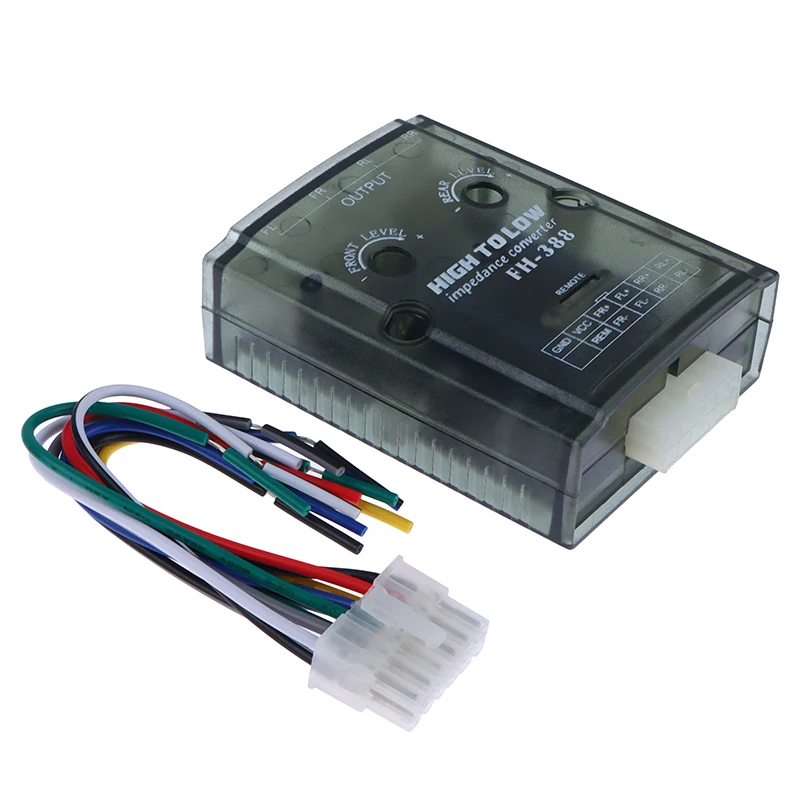 Car converter 12V 4 Channel Audio Impedance Converter High To Low Line Car Stereo Radio Speaker Frequency Filter