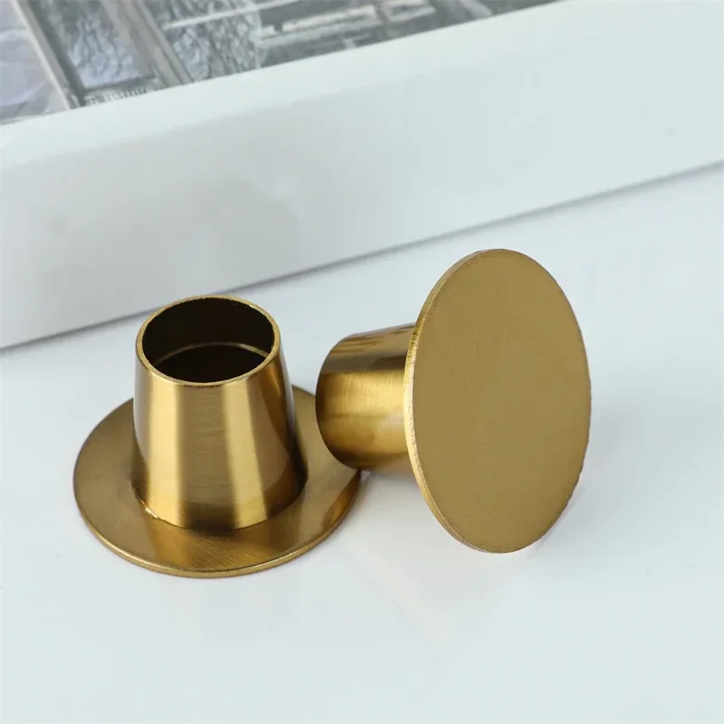 1pcs Gold/Black Metal Candle Holders Taper Candlestick 5cm Column Plate Minimalist Vintage Decor Dinner Table Wedding Party