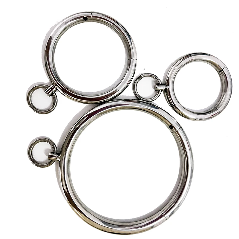 

Stainless Steel Neck Collar Handcuff Wrist Ankle Cuff Adult Game Slave Role Play BDSM Restraint Bondage Sex Toys for Women Men