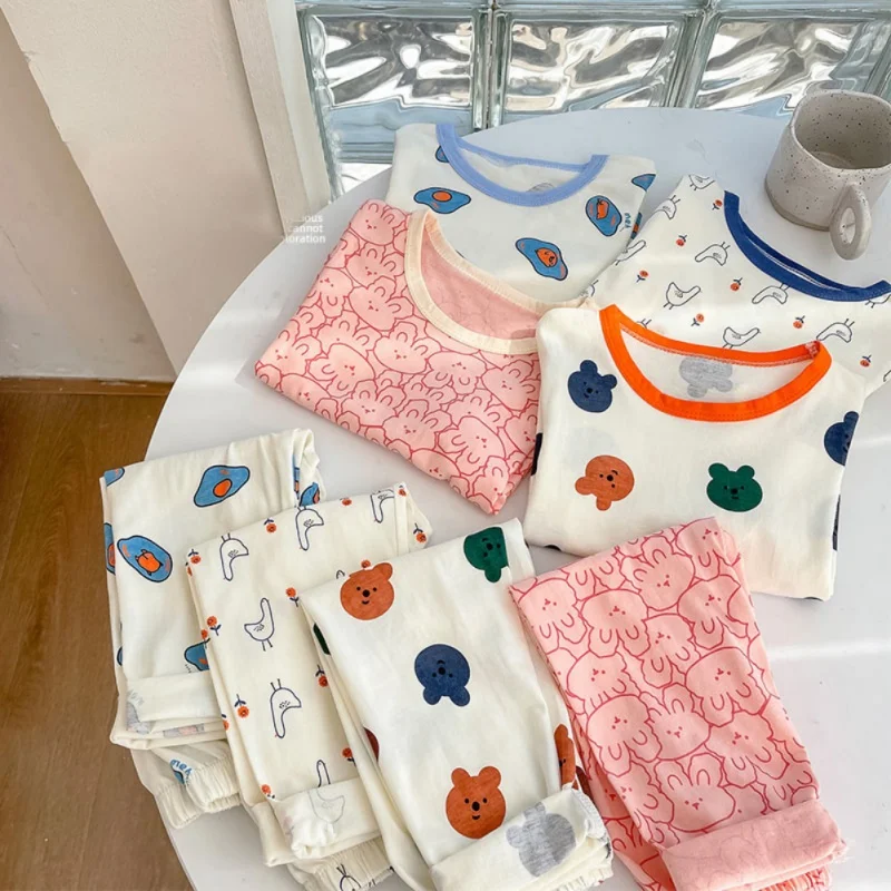 Spring Autumn Children Pajamas Set Kids Baby Girl Boys Underwear Clothing Long Sleeve Children Sleepwear Pajamas Kids Clothing
