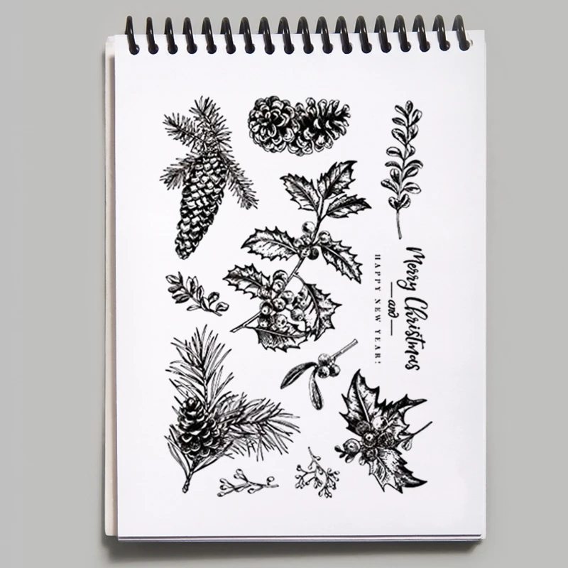 Christmas Pine Cones Silicone Clear Seal Stamp DIY Scrapbooking Embossing Photo K92A