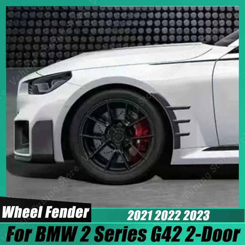 

Gloss Black MP Style Car Front Rear Wheel Eyebrow Fender Cover Mudguard Trim for BMW 2 Series G42 2-Door 2021 2022 2023