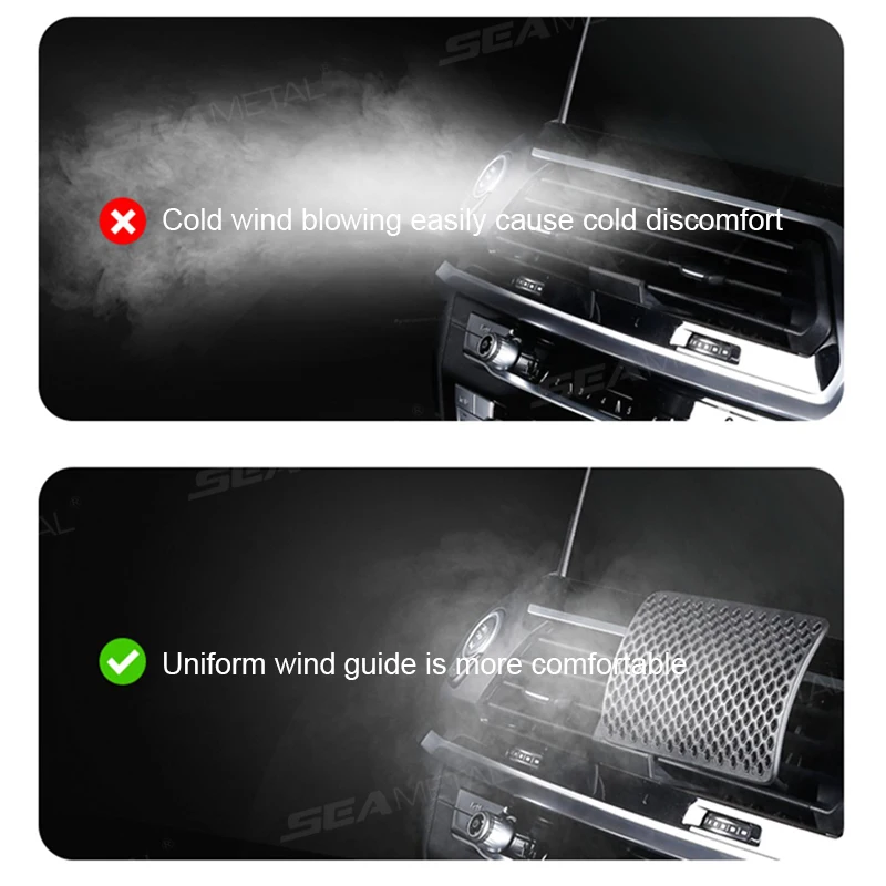 SEAMETAL Car Air Vent Baffle Free Adjustable Clip Wind Shield Changing Wind-Direction Wind Guide Plate Prevent Direct Blowing