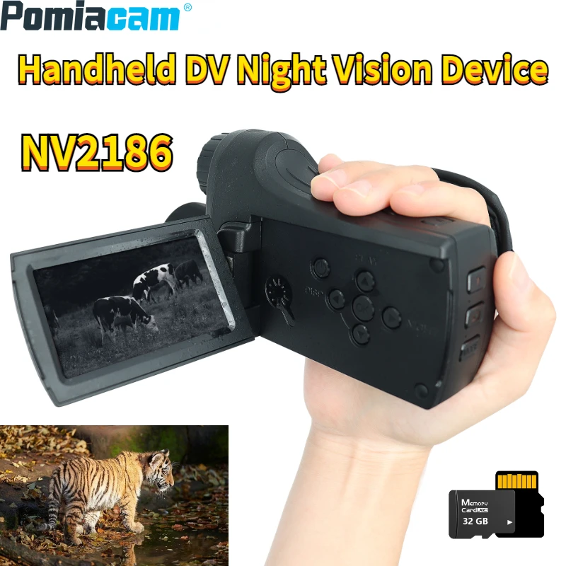 Hunting Night Vision Camera Built-in 4000mAh Battery Handheld DV Camera Device 8X Digital Zoom 4K HD 3'' Screen Telescope NV2186