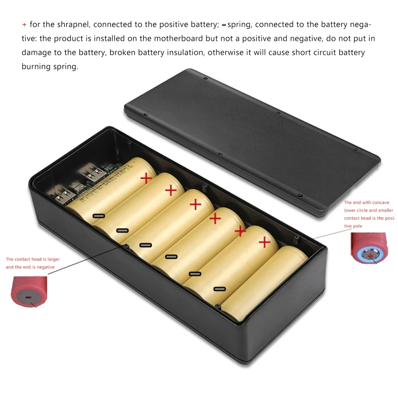 6 x 26650 DIY Power Bank shell No Welding Quick Charging Outside Cover CASE DIY Power Bank shell Kit Access power bank power bank case battery power bank box