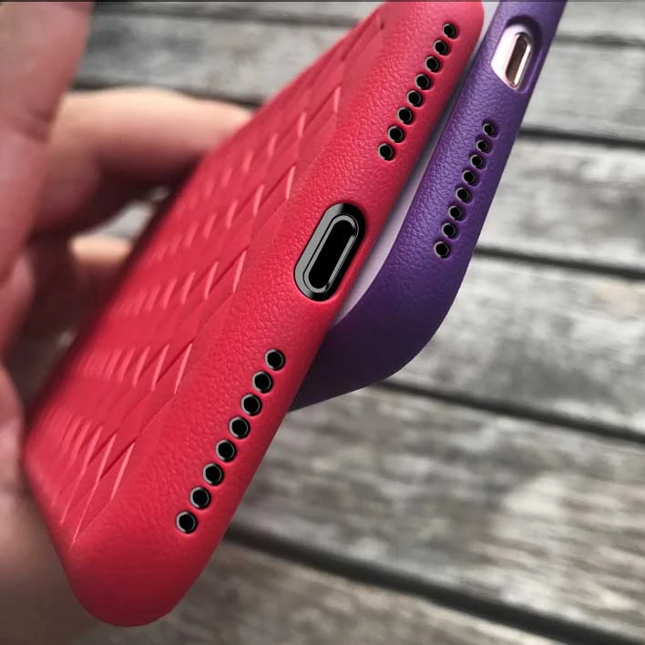 Premium Weave Leather and Silicone Phone Case Cover