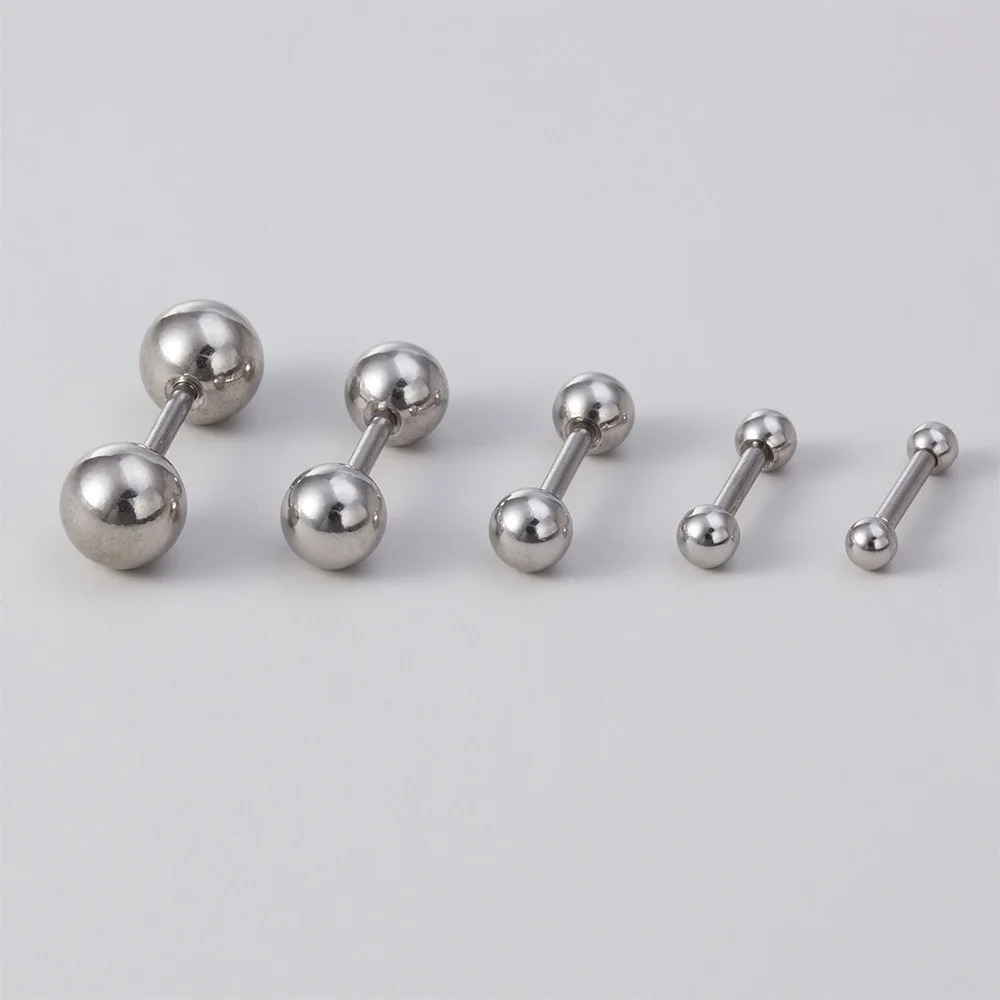 5Pcs 2/3/4/5/6mm Balls Cartilage Helix Ear Piercings Tragus Ball Studs