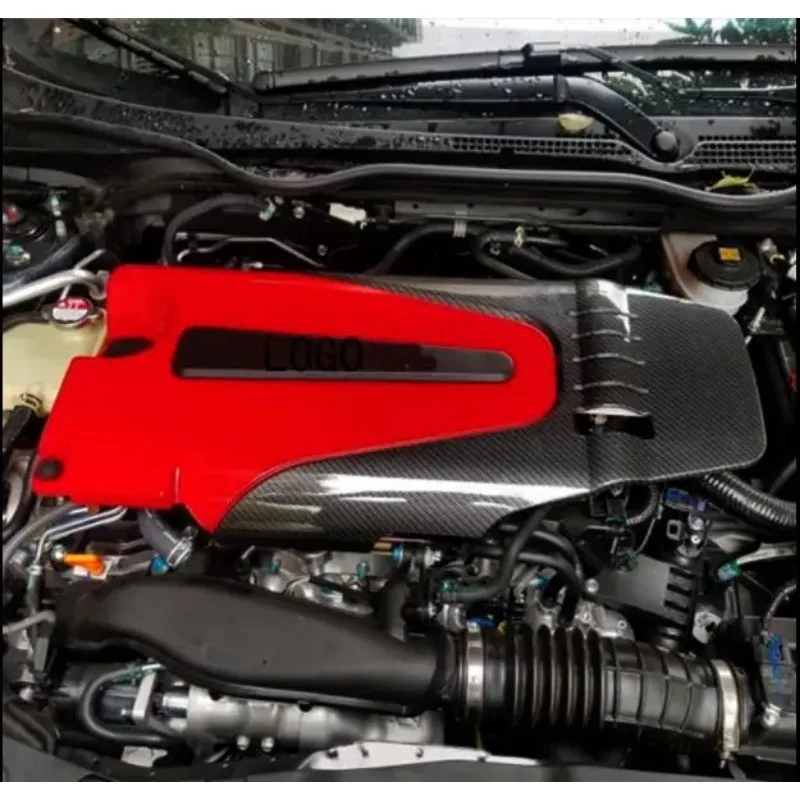 Car engine hood cover For Honda 10th Generation Accord Civic-ABS Carbon Fiber Color Auto Engine Cover Bonnet Hood Soundproof