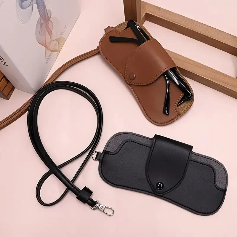 Portable Pouch for Sunglasses, Sunglasses, Soft Leather Bag, Travel Sunglasses Case, 2023 New Sunglasses Holder, Bag, Leather Sunglasses Bag, Travel Case for Women Men, Brown, 1, Brown