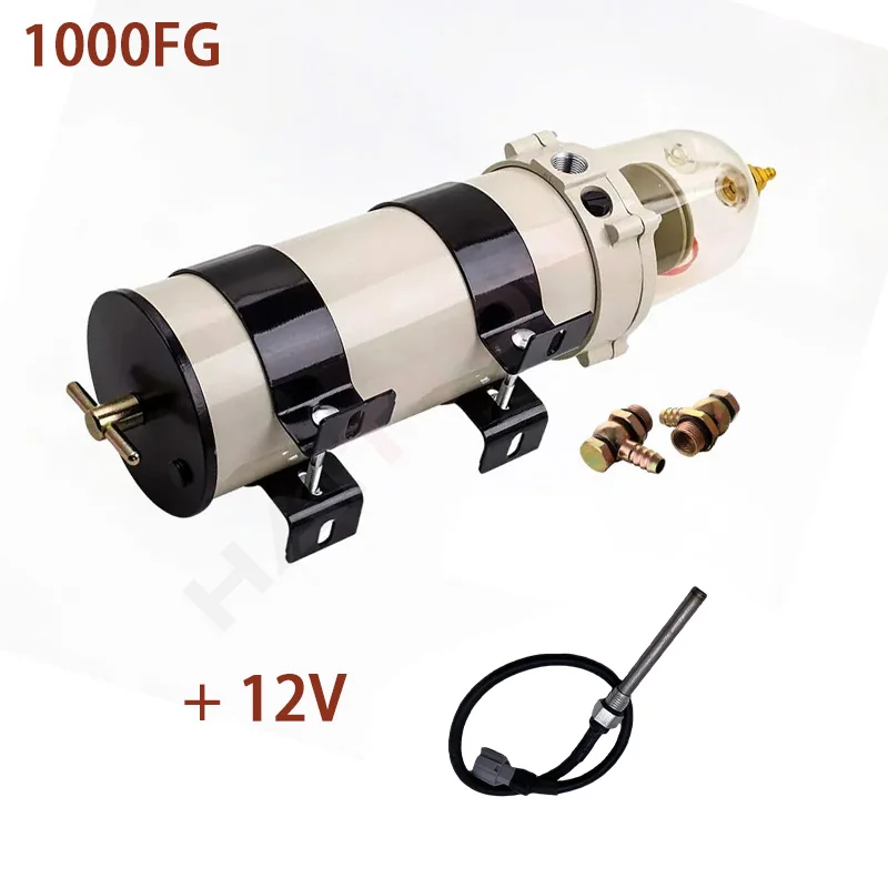 Diesel Engine Fuel Water Separator Assembly 1000FG1000FH 12v 24v Heating Wire Tube with PM 30 Micron Filter