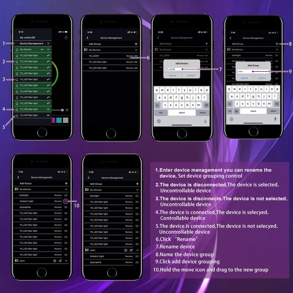 Description Picture 3 of item32W Twinkle Fiber Optic Star Ceiling Lights Kit RGBW Car Roof Star Light Bluetooth app Music Control Car Starry Sky Ceiling Lamp