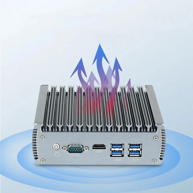 

Tolibek 6LAN 1COM Industrial Mini PC with Inter Core i5 1135G7/I7 1165G7 DDR4 M.2 NVME Support Win10/11 LINUX Fanless Computer