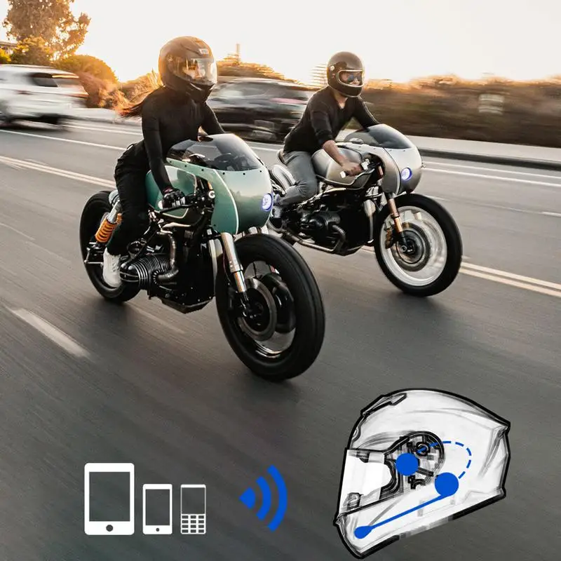 

Helmets Wireless Headset Riders Motorcycle Headset With Music Sharing 5.0 Helmets Intercom For Snowmobile/ATV/Dirt Bike