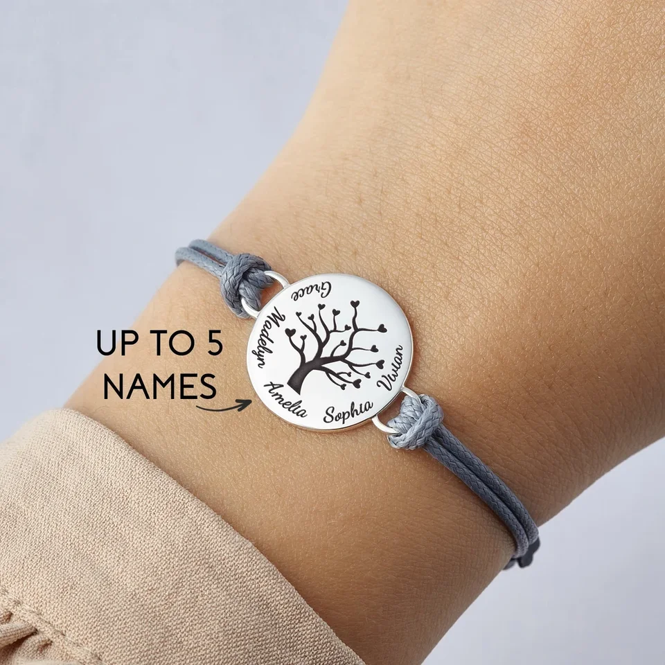 2-8 Names Custom Name Leather Bracelet Women's 