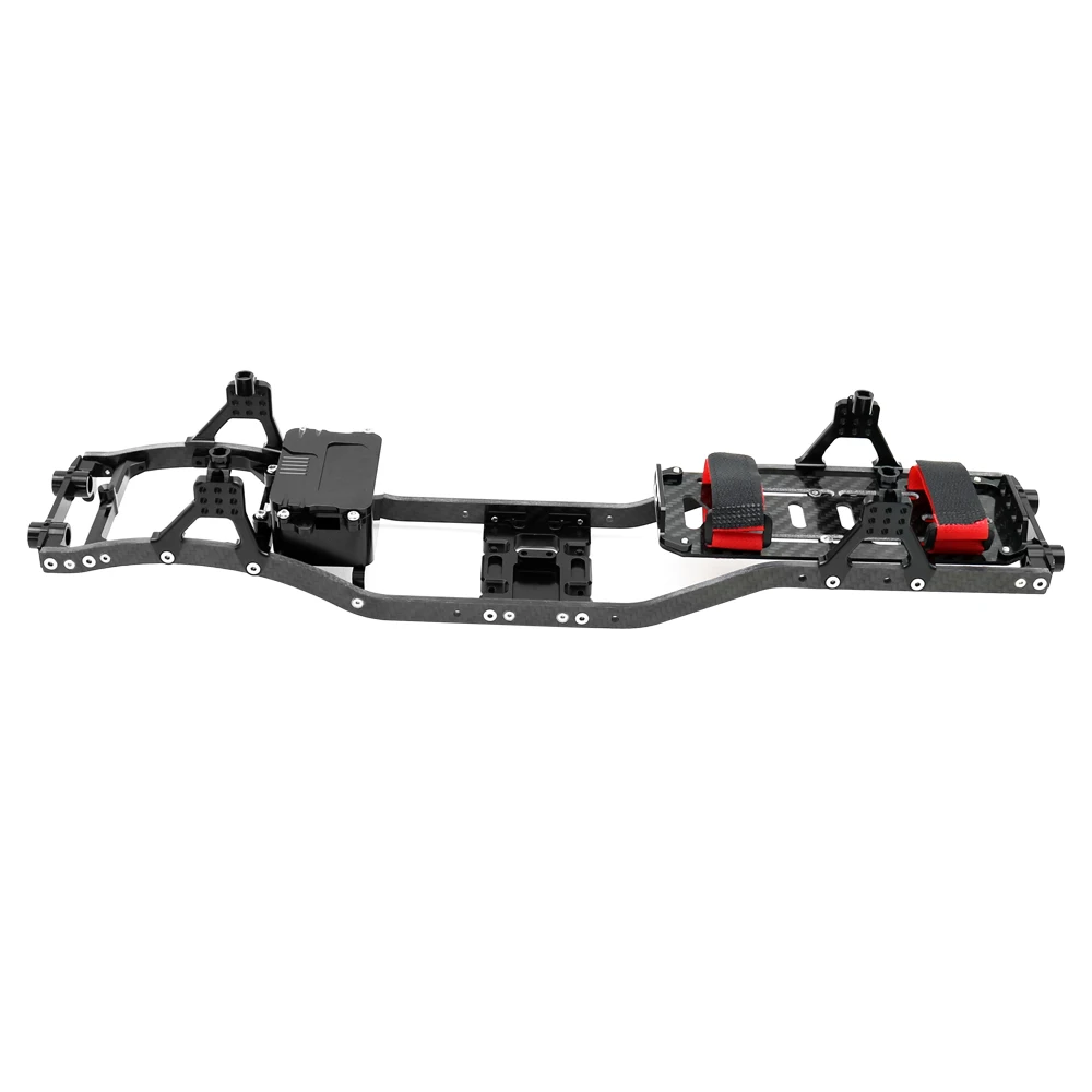 Se77c42a3167b49569f9d4883d0bffcaex 1/10 RC 크롤러 카본 파이버 거더 4MM CNC 금속 자동차 섀시 프레임 바디 키트 부품 (Axial SCX10 II Rock Off Road 트럭용)