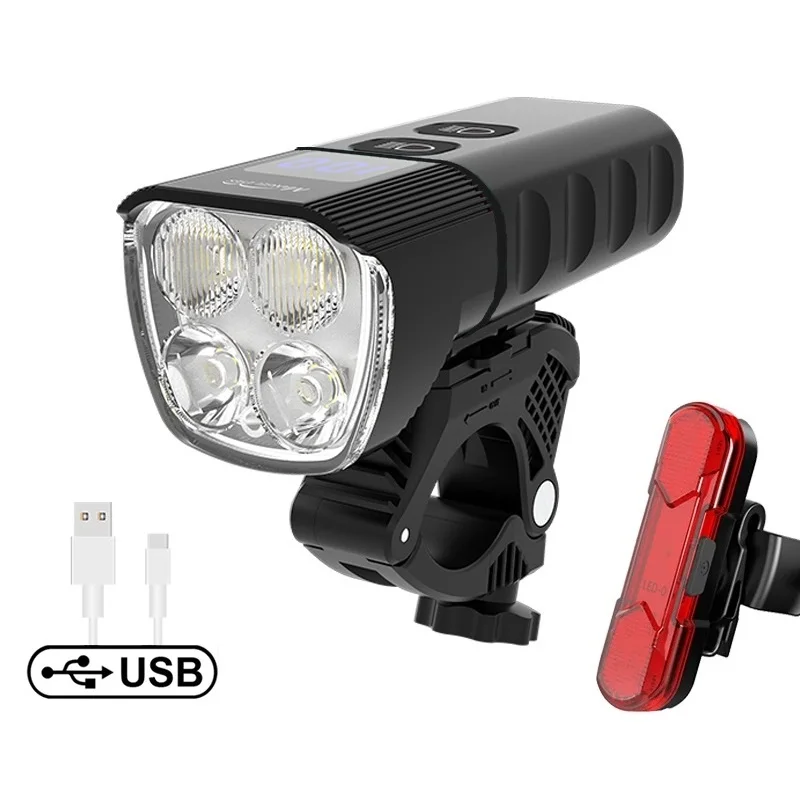 

6400 MAh Waterproof MTB Bike Light Aluminum Alloy Road Cycling USB Rechargeable Headlight 2400 Lumen Bicycle Light Accessories