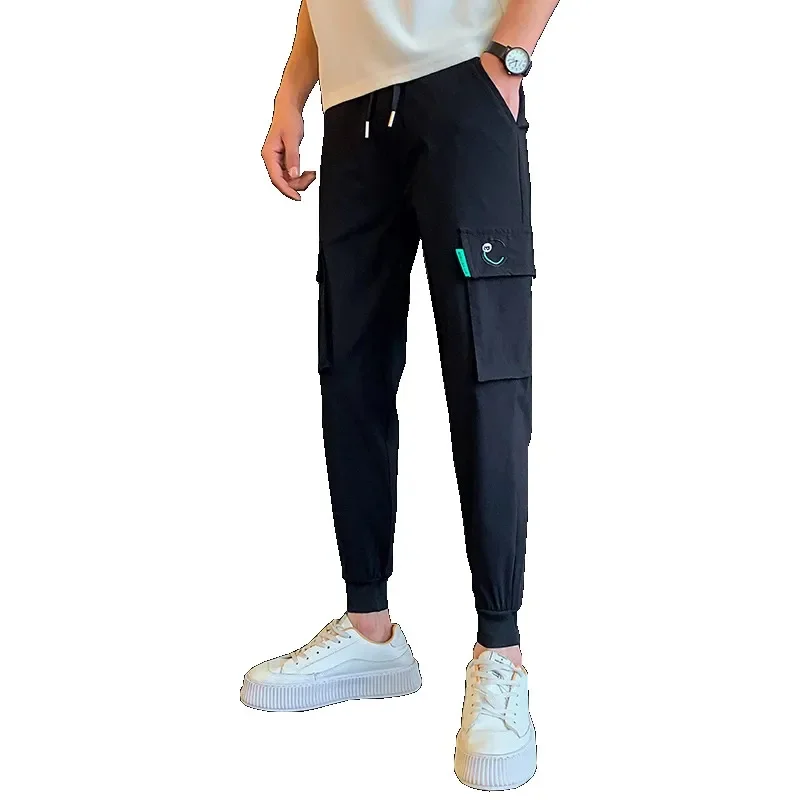 

Summer Black Casual Harem Pants for Men Clothing 2023 Korean Fashion Ankle Length Slim Fit Trousers Hip Hop Streetwear Joggers