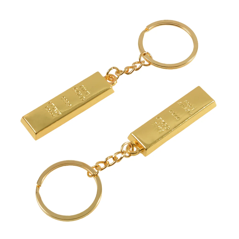 1 Pc Creative Personality Simulation Gold Bar Key Chain Car Decorations