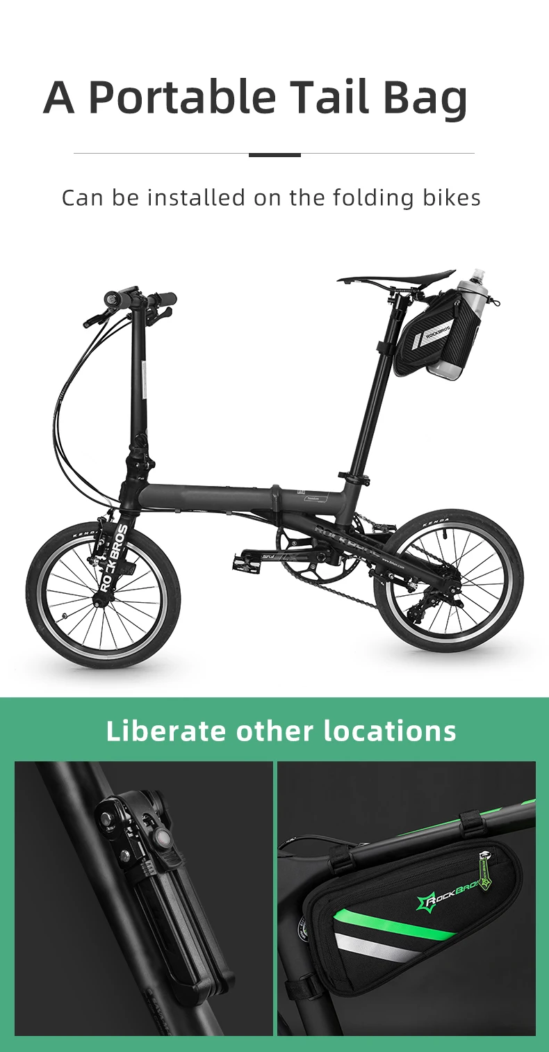 ROCKBROS Fahrrad-Hecktasche ≈1L Kapazität Fahrrad-Hecktasche Wasserdicht Reflektierend MTB Rennrad Sattel Sitztasche Radfahren Hecktaschen – Detail 13