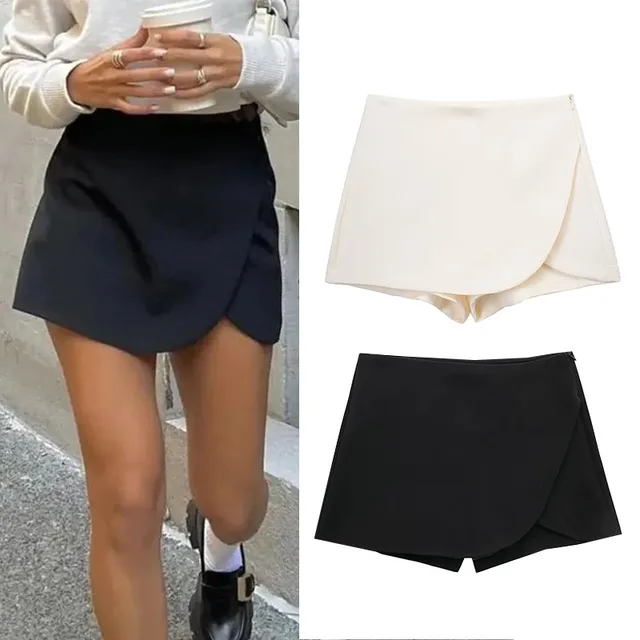 MUJER 2025 jupe-short asymétrique pour femmes rose noir Mini jupe Shorts femme mode taille haute jupes courtes été Shorts décontracté 1