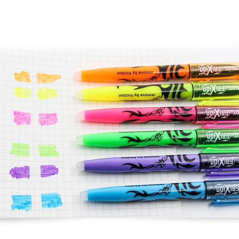 Japan Pilot Frixion Erasable Highlighter Marker Pen Set Fluorescent Kawaii Pastel Colored Cute School Stationery
