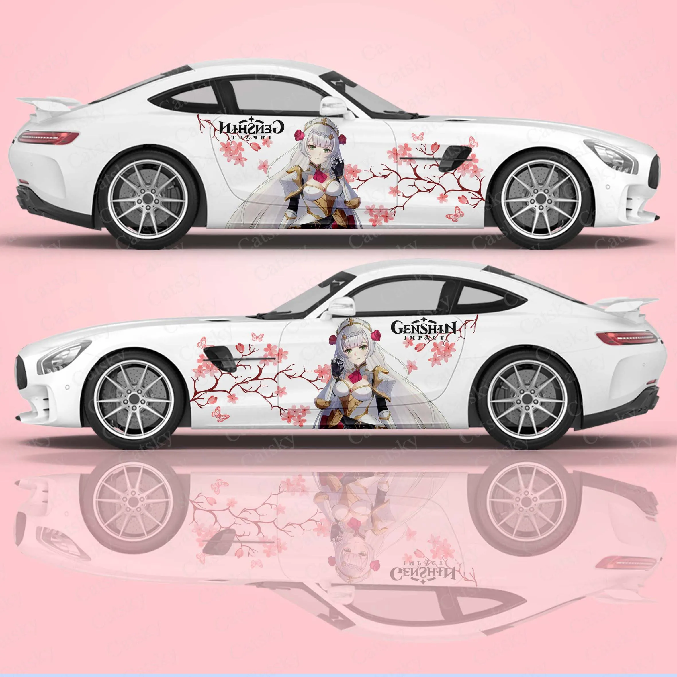 

Genshin Anime Car Side Sticker Packing Accessories for Most Vehicles Sticker Game Girls
