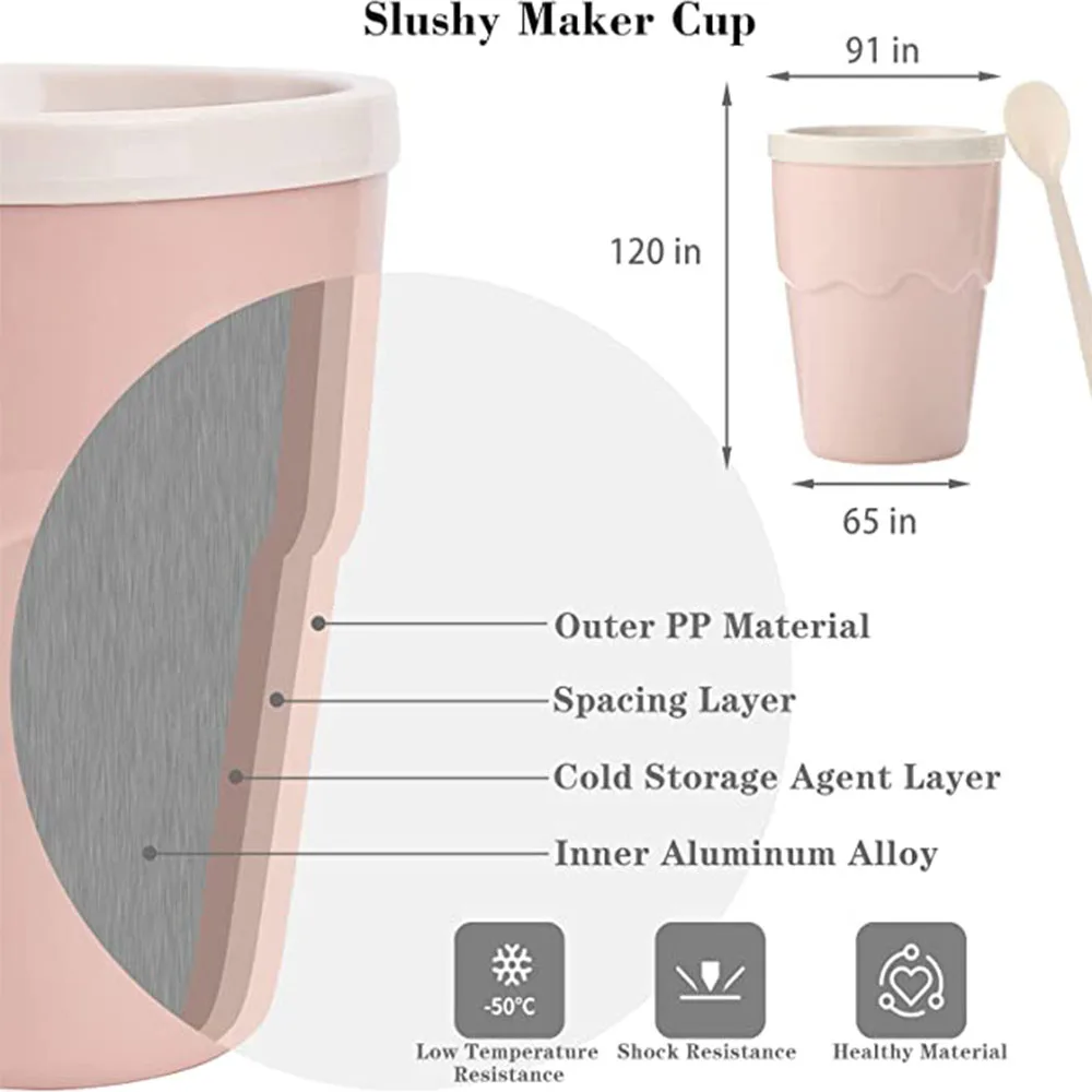 Ice Cream Maker Cup Slushy Maker, Cooling Cup Product, Household Frozen Cup, Homemade Smoothie Cup, for Cola or Juice