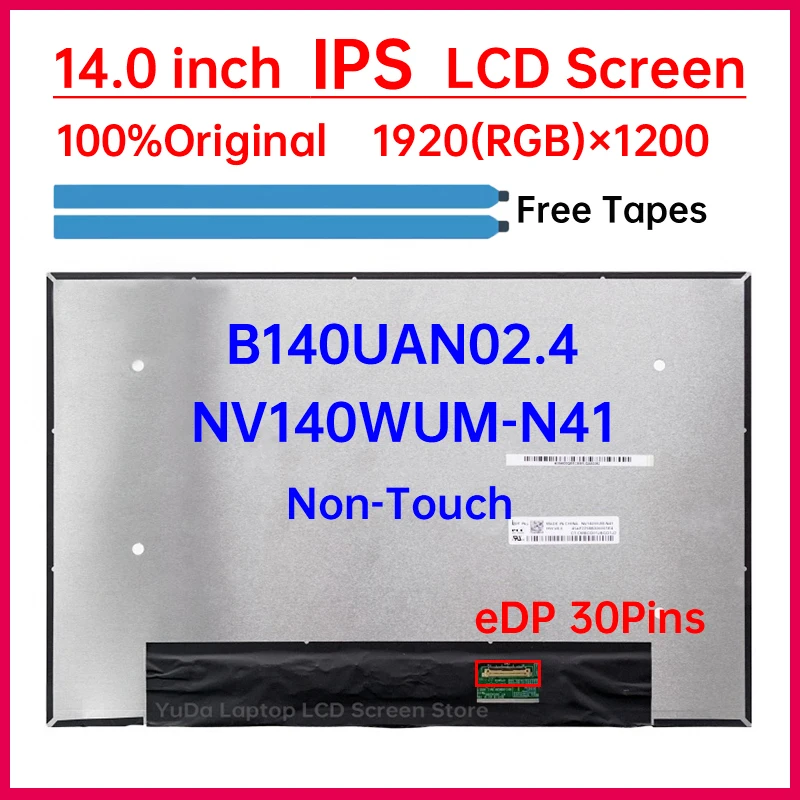 

14 Inch Laptop LCD Screen NV140WUM-N41 B140UAN02.4 For HP ZBook Firefly 14 G7 HP EliteBook 840 G9 G10 Replacement Display Panel