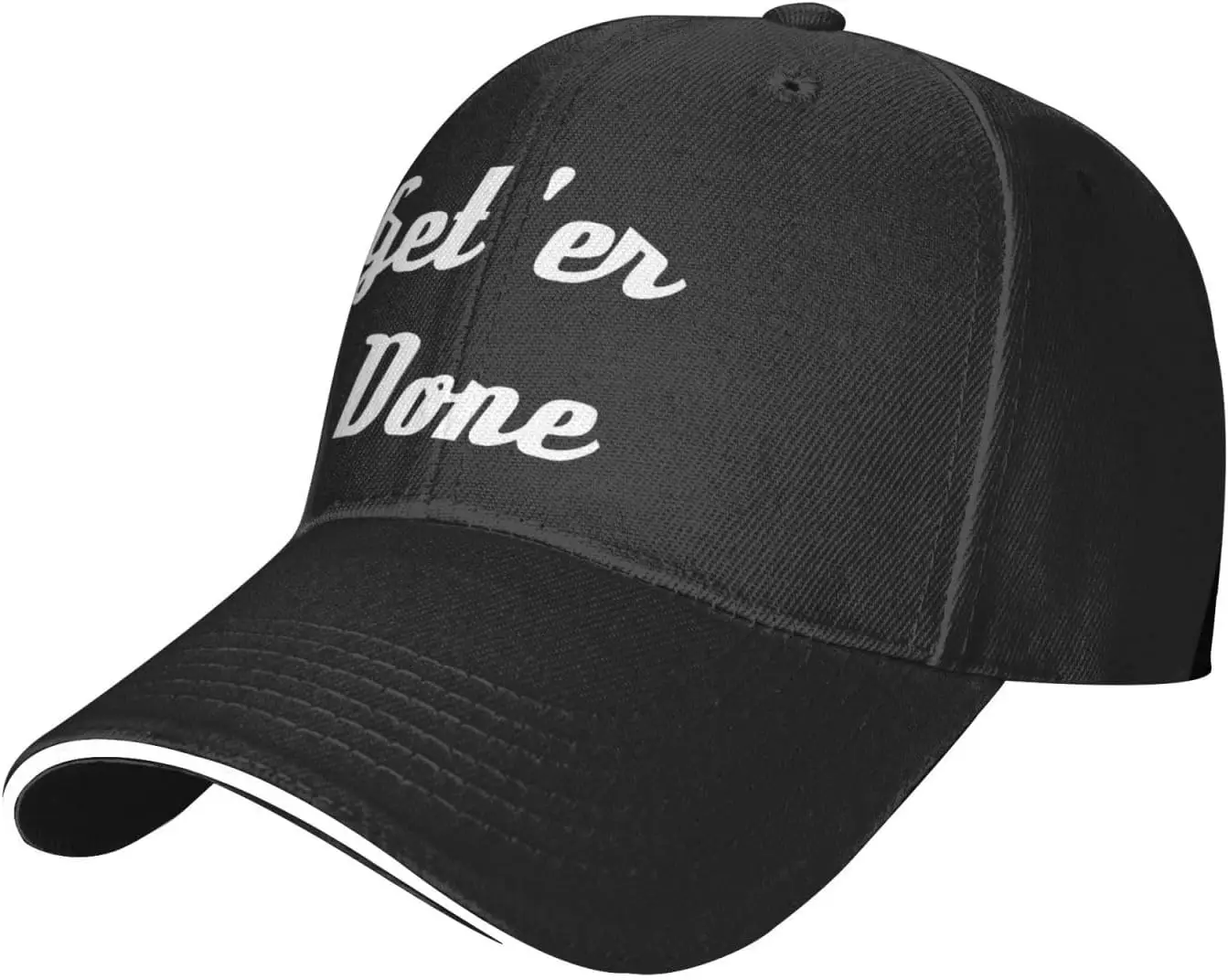 

Get-Er-Done-Baseball-Cap, Mens Vintage Snapback Hats Trucker Hats Dad Hat Black