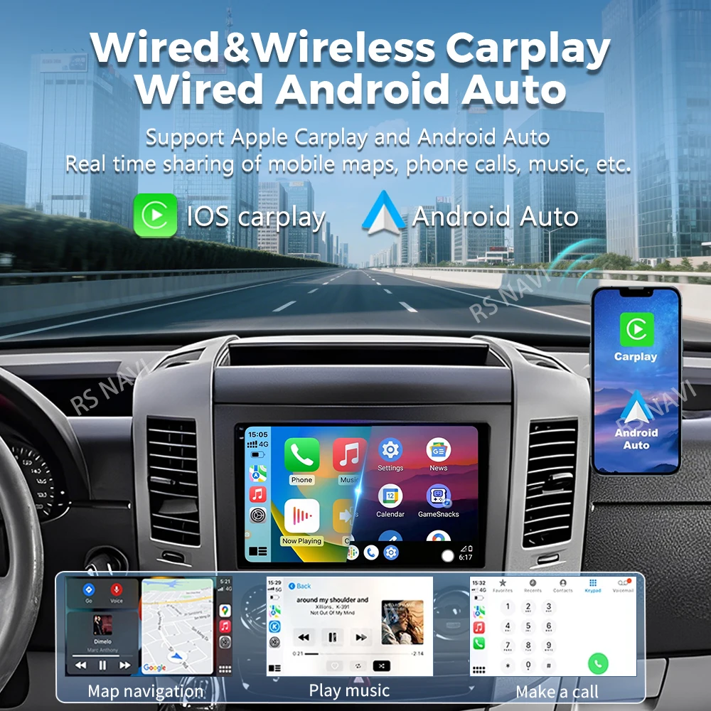 Apple Carplay Für VW Crafter 2006-2016 Android 15 Autoradio GPS Navi WIFI RDS FM