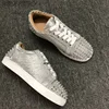 Flat Rivet Silver Casual Shoes Women Clutch Design Crystal Sneakers Luxurious Round Concise Couple Metallic Glitter Lace Up Shoe 5