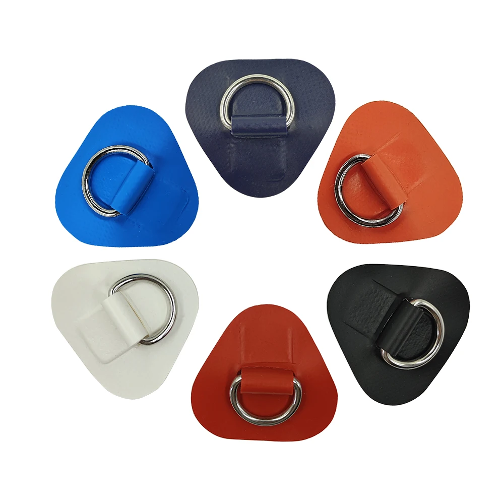 6pcs Sup Round Ring Pads Surfboard kayak Dinghy Boat PVA Patch With 316 Stainless Steel Ring Deck Pads Rope Kit  Multicolor kayak fixed ring pad eye straps stainless steel yacht handles tools metal eyes grab boat boats for door deck