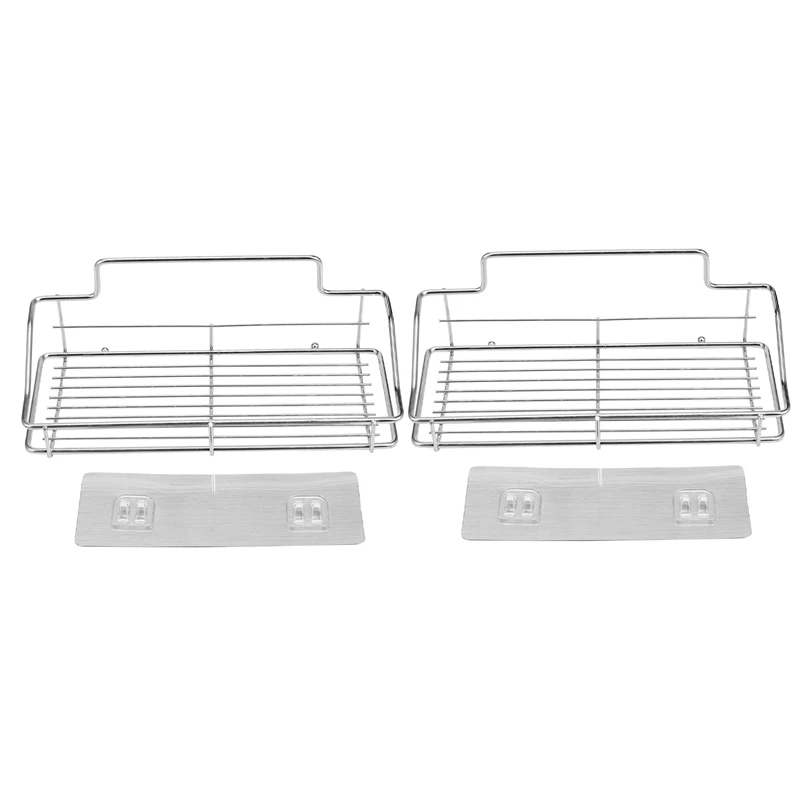 

Полка для ванной комнаты, настенная Подставка для душа без следов, без сверления, органайзер для хранения, стойка из нержавеющей стали для кухни, для ванной комнаты