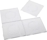 4PCS 5mm Fuse Beads Boards, Large Clear Pegboards Kits, with Gift Roning Paper, Perler Hama Beads Template Tool Diy Toy 1