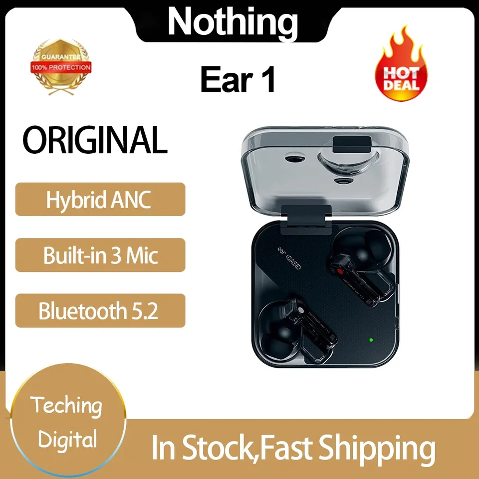 Nothing ear (1) Stick TWS Bluetooth Earbuds Sound by Teenage Engineering