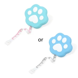 E9LB Cartoon for CAT Paw-shaped Measuring Tape Retractable Double-sided Ruler for TAI