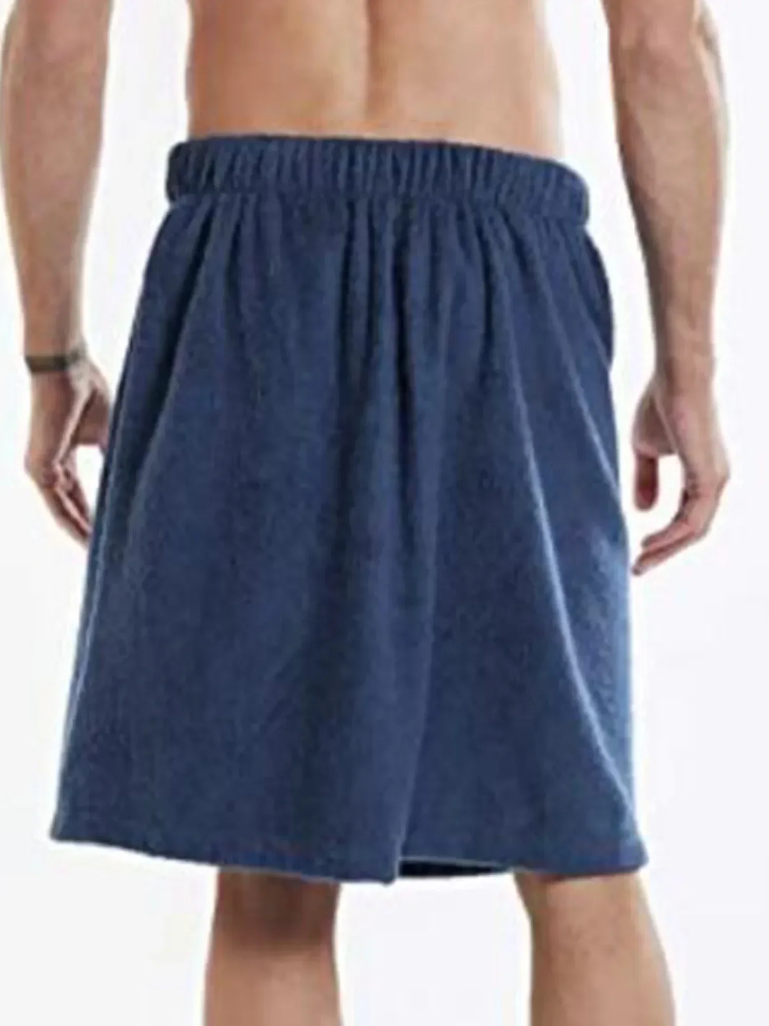 

Beach Bathing Mens Home Bath Bathhouse Coral Male With Pocket Fleece Room Waistband Towel Elastic Shower