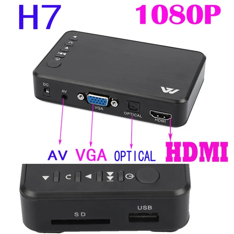 ̴ Ǯ HD 1080P ڵ ϵ ũ ÷̾ ̵ ÷̾, SD ī/USB AV VGA ¿  HDD ̵ ÷̾