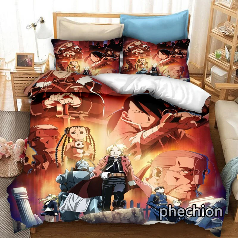 

phechion Fullmetal Alchemist꞉ Brotherhood 3D Print Bedding Set Duvet Covers Pillowcases One Piece Comforter Bedding Sets K443
