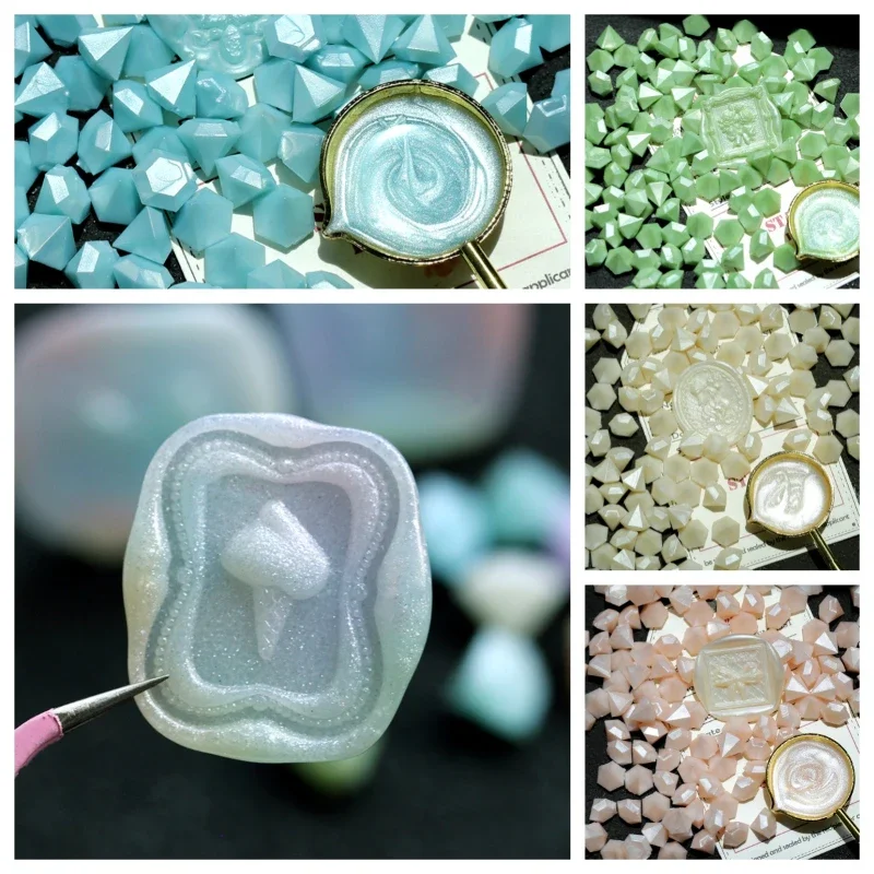 180pcs Pearlescent Diamond Sealing Wax Particles Beautiful Monochrome Wax Material DIY Hand Book Invitation Envelope Sealing