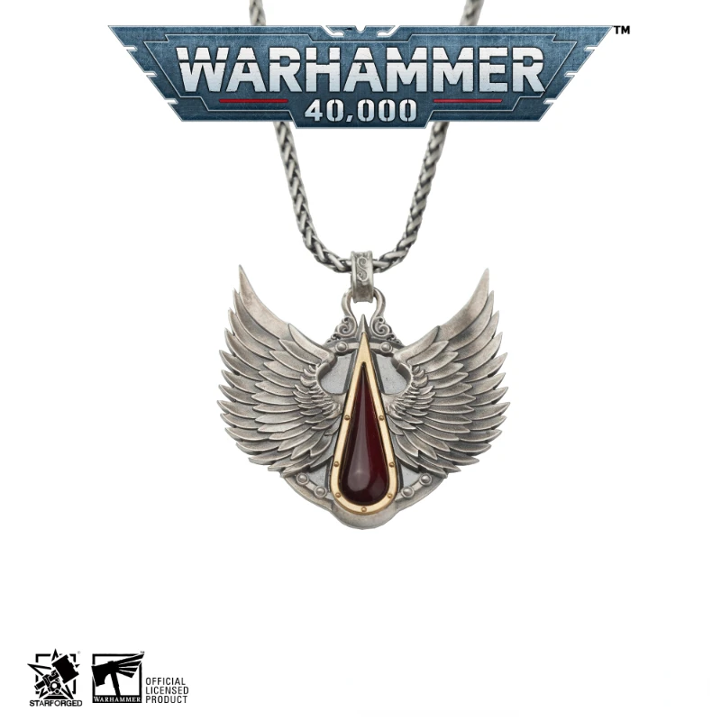 

[Starforged Star Casting] Holy Blood Winged Warhammer 40K Game Peripheral Products Silver Popular Necklace Pendant