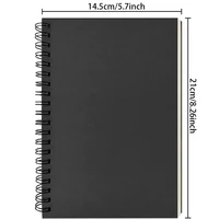Blank Spiral Notebook, 1-Pack, Soft Cover, Sketch book, 100 Sheets, 8.26 inch x 5.7 inch (Black) 2
