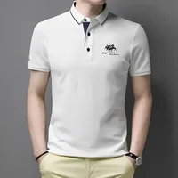 Polo décontracté à manches courtes pour hommes, haut confortable, brodé, personnalisé, mode, été 1