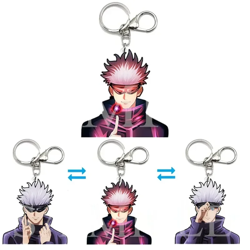 

Anime Car Keyring Jujutsu Kaisen Gojo Anime Acrylic Motion Key Chains Creative Bag Pendant Peripheral Gift Creative Ornaments