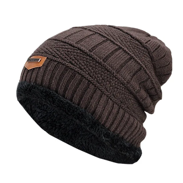 2023 Winter Beanie Hat for Men Knitted Hat Winter Cap Beanie Women Thick Wool Neck Scarf Cap Balaclava Mask Bonnet Hats Set 2